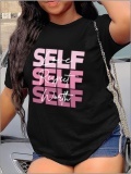 LW BASICS Round Neck Letter Print T-shirt