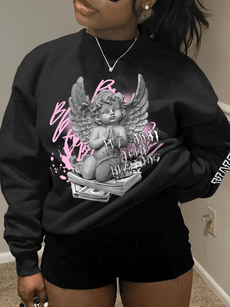 LW Pattern Print Loose Sweatshirt
