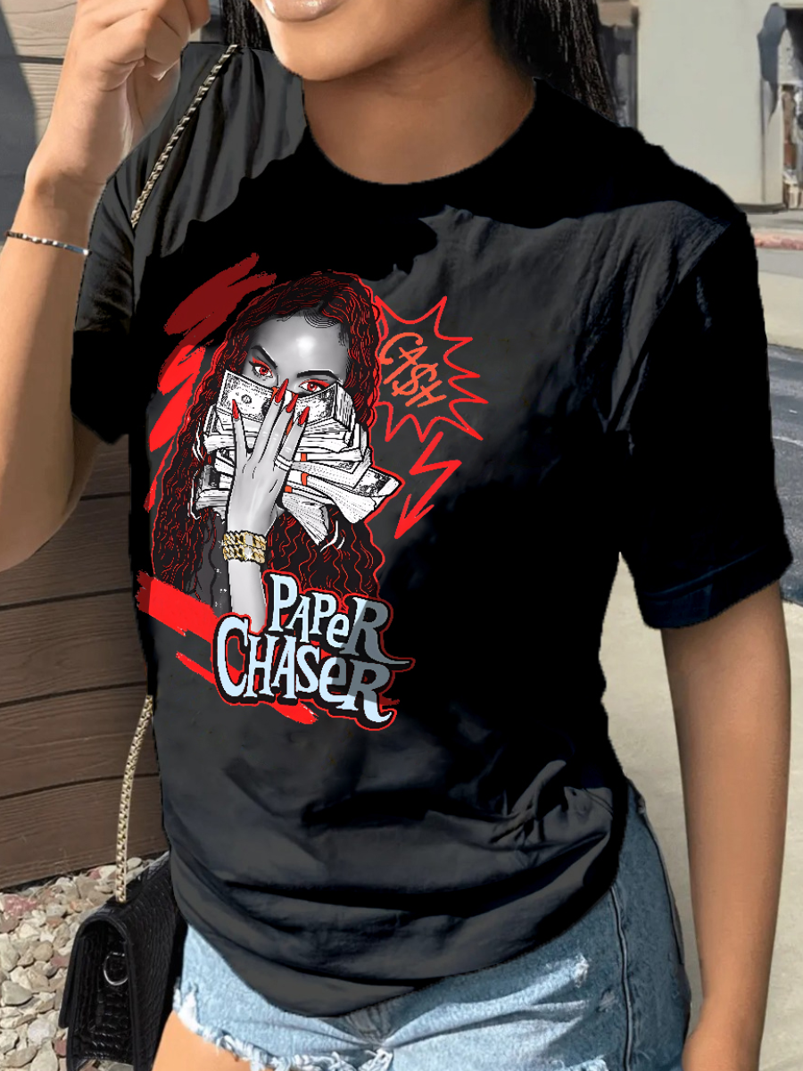LW Pattern Print Loose T-shirt