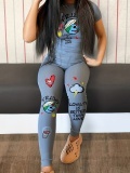 LW Cartoon Loyalty Is Better Than Love Letter Print Pants Set