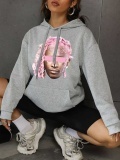 LW Figure Print Kangaroo Pocket Hoodie