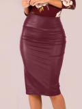 LW Plus Size Faux Leather High Waist Skirt