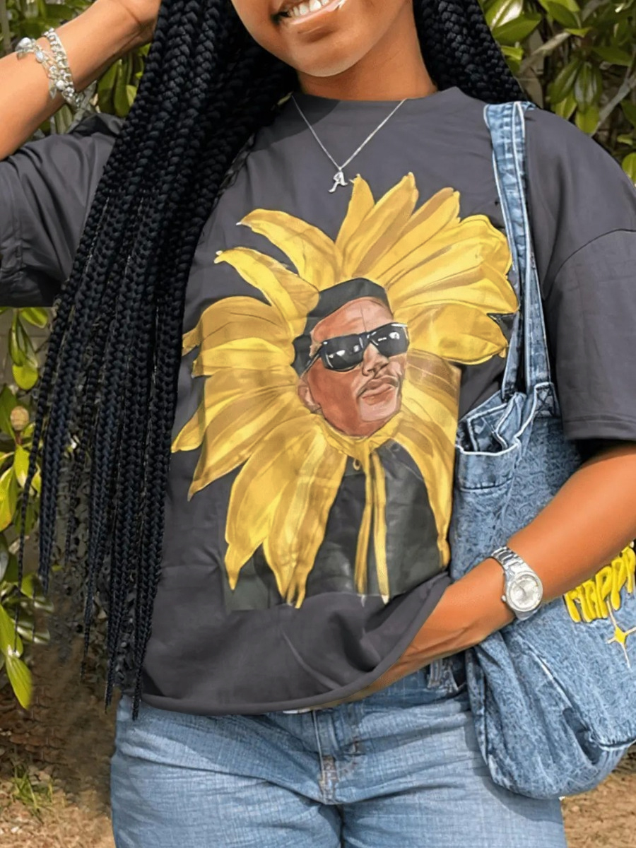 LW Figure Floral Print Loose T-shirt