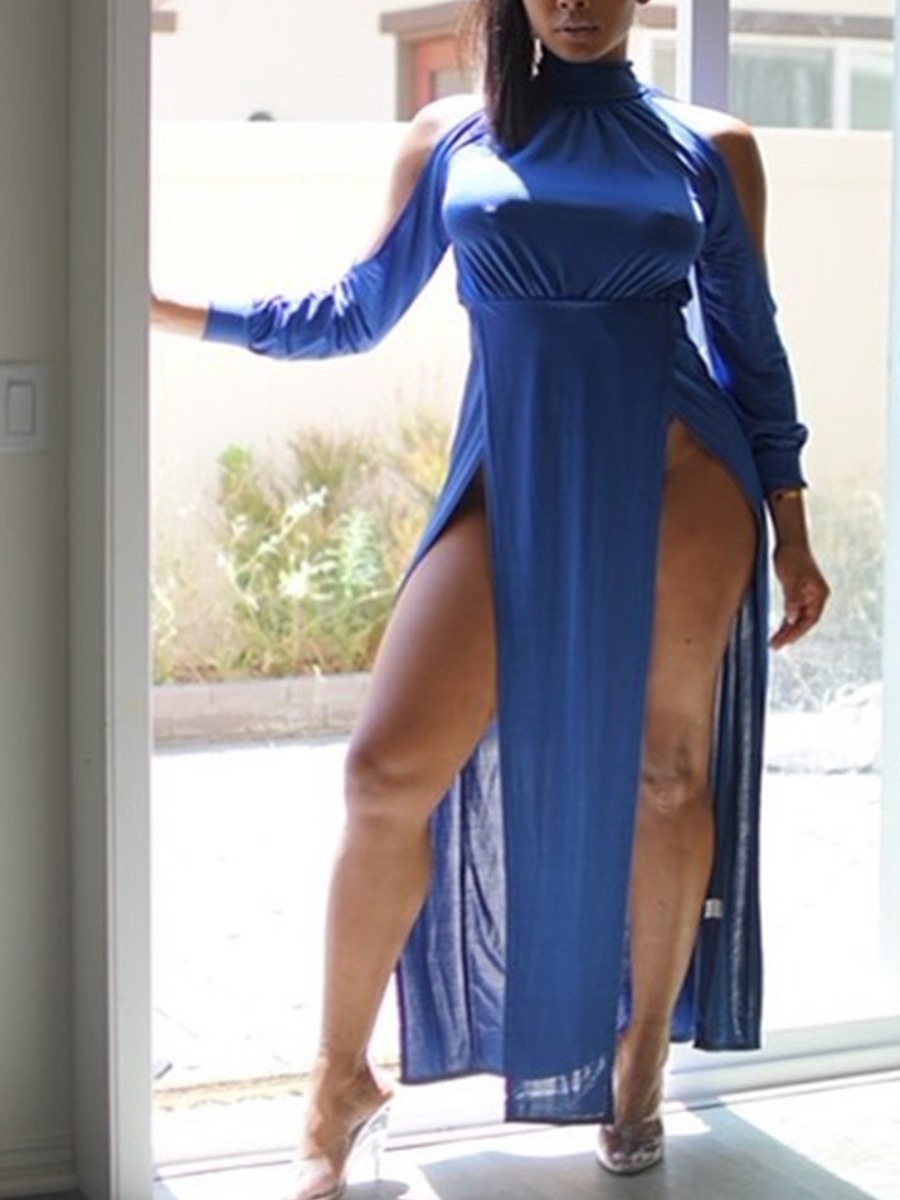 LW SXY Turtleneck High Split Dress