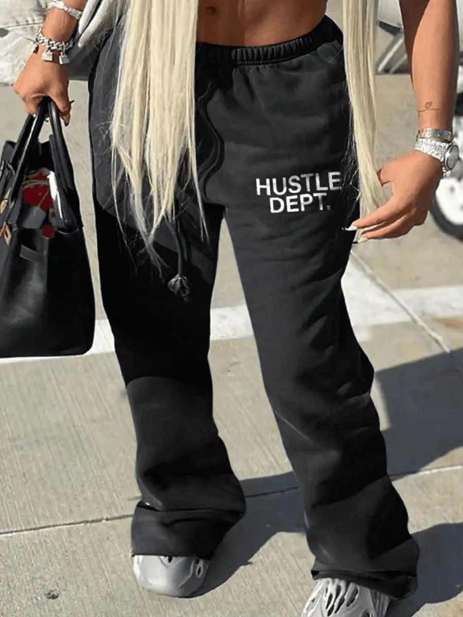 LW Plus Size Letter Print Drawstring Sweatpants