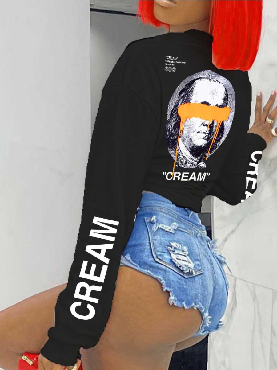 LW Figure Letter Print Sweatshirt