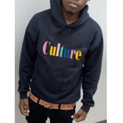 LW Men Culture Letter Print Hoodie