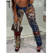 LW Figure Mixed Print Tassel Design Pants