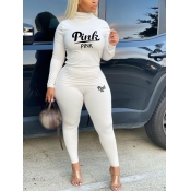 LW Plus Size Turtleneck Pink Letter Print Skinny P