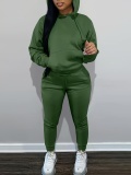 LW BASICS Kangaroo Pocket Drawstring Tracksuit Set