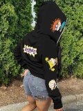 LW Cartoon Letter Print Jacket