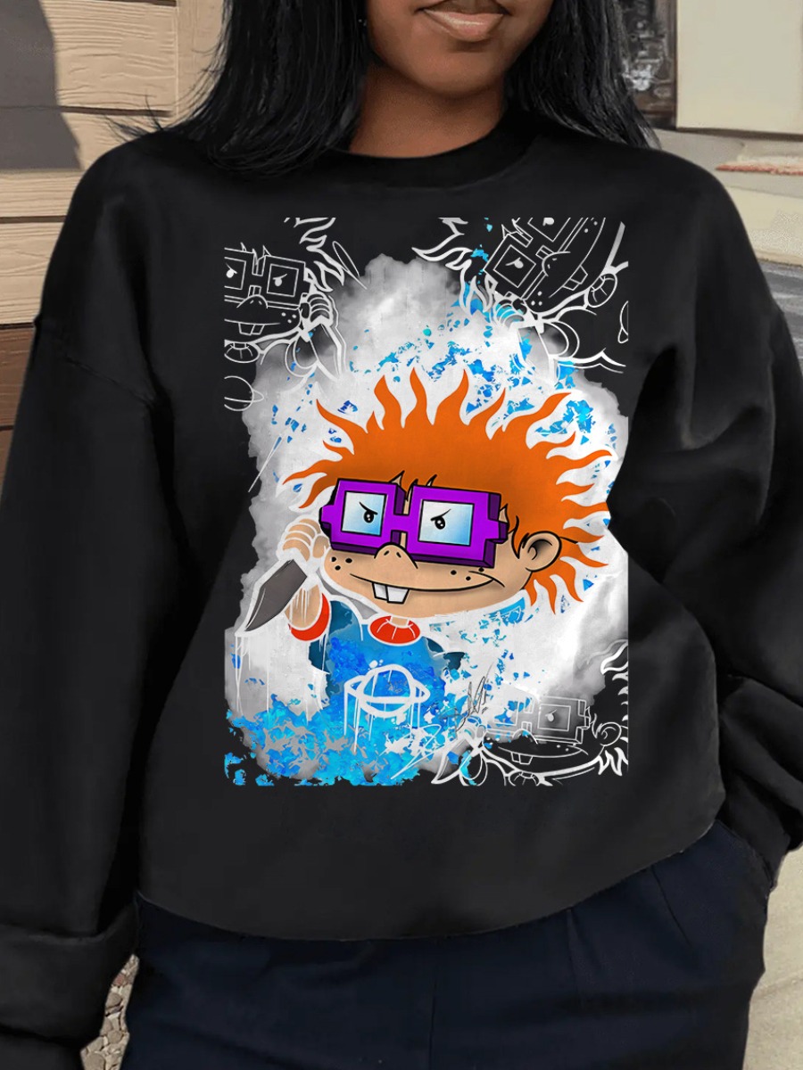 LW Pattern Print Loose Sweatshirt