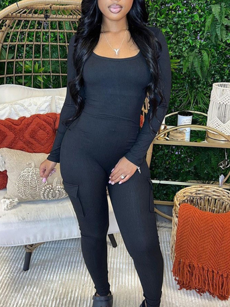 LW Side Pocket Skinny Jumpsuit