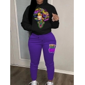 LW Plus Size Figure Letter Print Kangaroo Pocket T