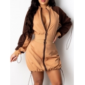 LW Drawstring Zipper Design Skirt Set