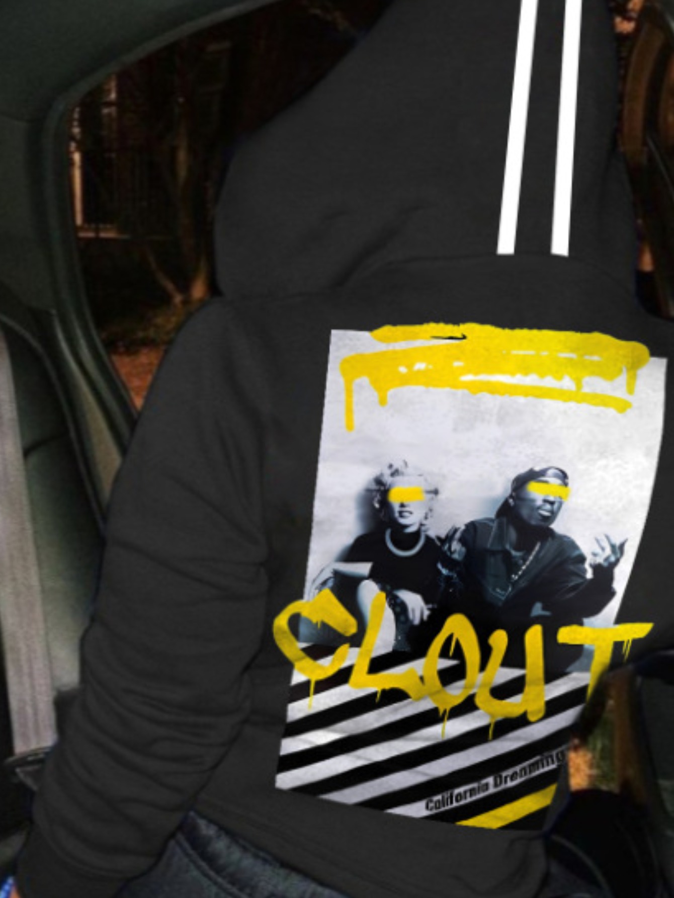 LW Figure Print Kangaroo Pocket Hoodie