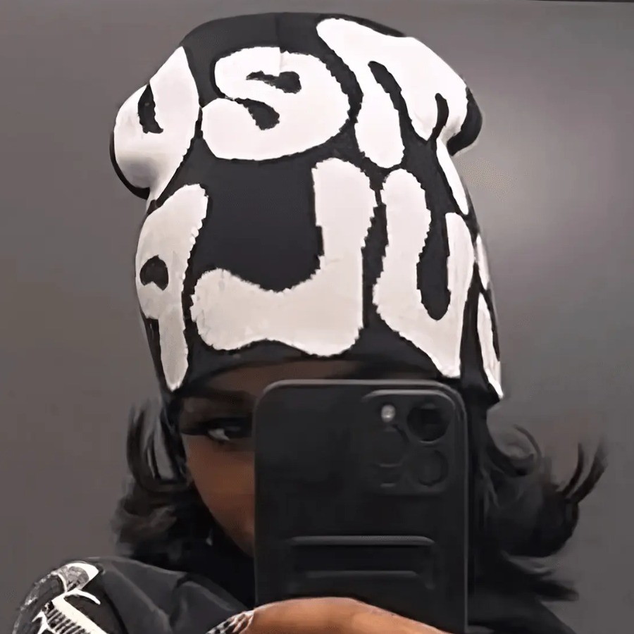 LovelyWholesale Letter Print Jacquard Warm Woolen Hat Fall|Winter Casual Pattern Spring Summer 2024