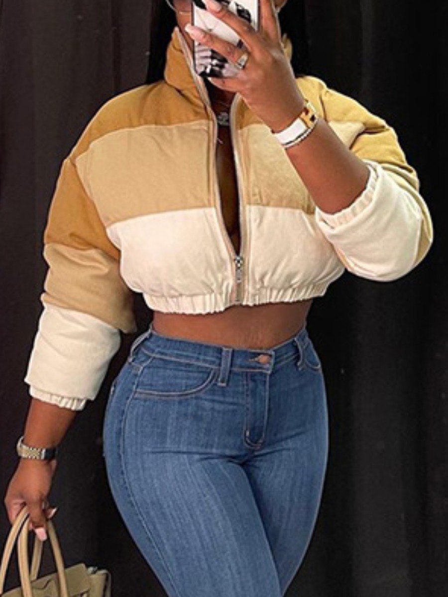 LW Crop Top Patchwork Parka