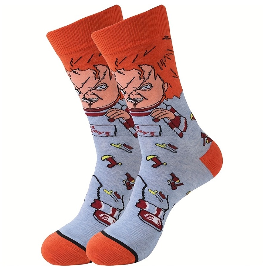 LW Figure Print Patchwork Socks