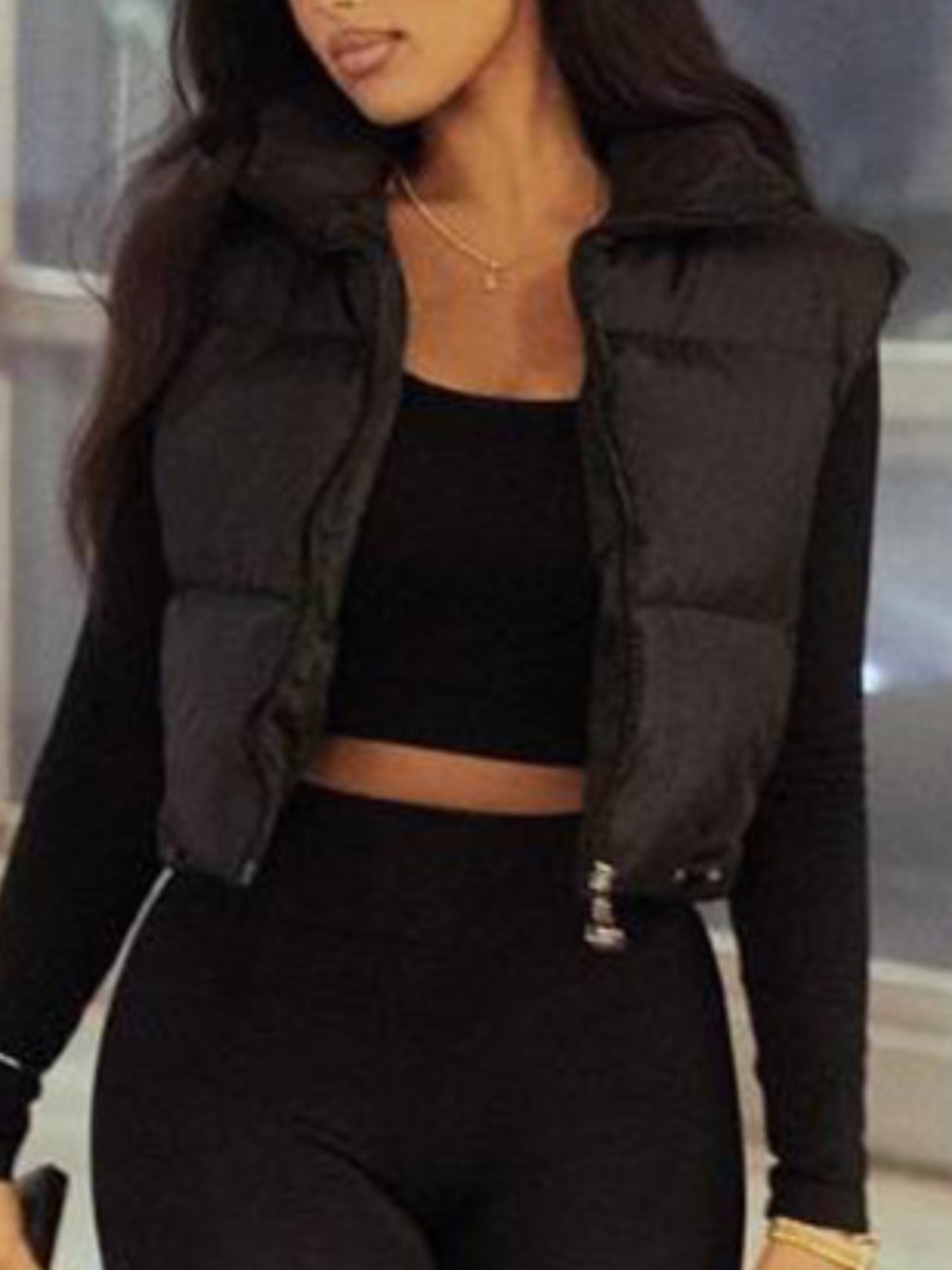 LovelyWholesale Drawstring Zipper Design Waistcoat Fall Nine Points Sleeve Casual Turtleneck Spring Summer 2024