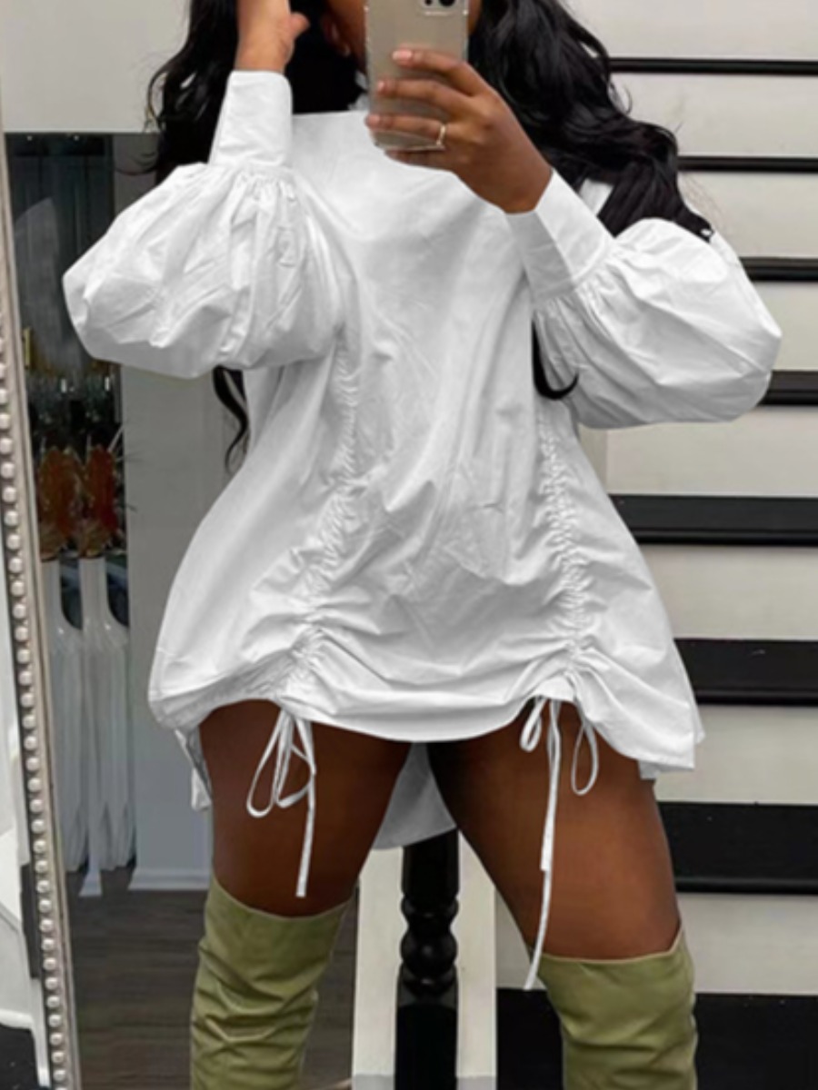 LW Ruched Drawstring Dress