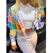 LW Turndown Collar Mixed Print Jacket