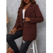 LW Plus Size Button Design Regular Fit Blazer