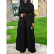 LW BASICS Plus Size Hooded Collar Front Split Pant