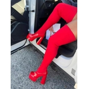 LW Round Neck Thigh High Boots