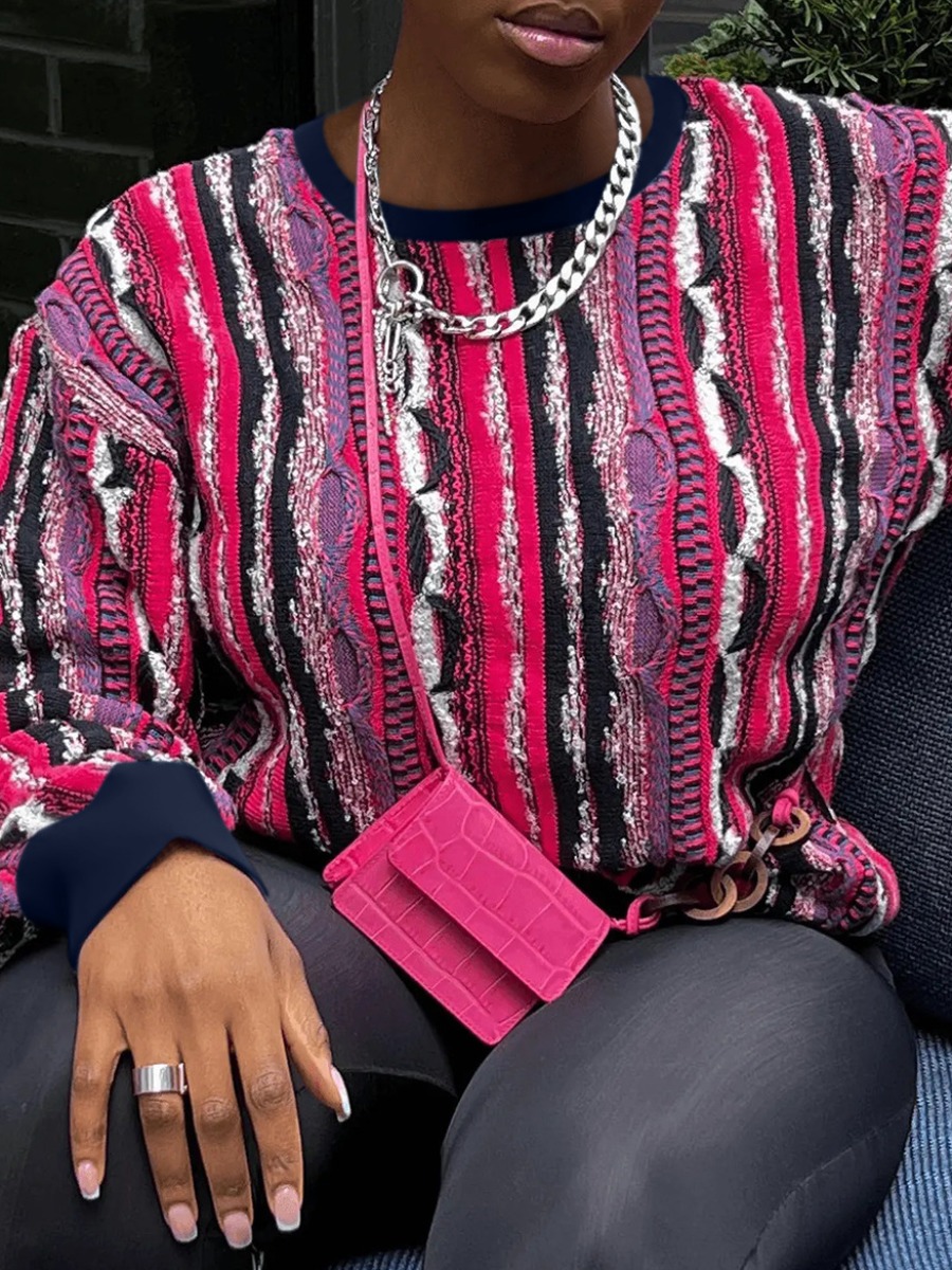 LW Mixed Print Loose Sweatshirt