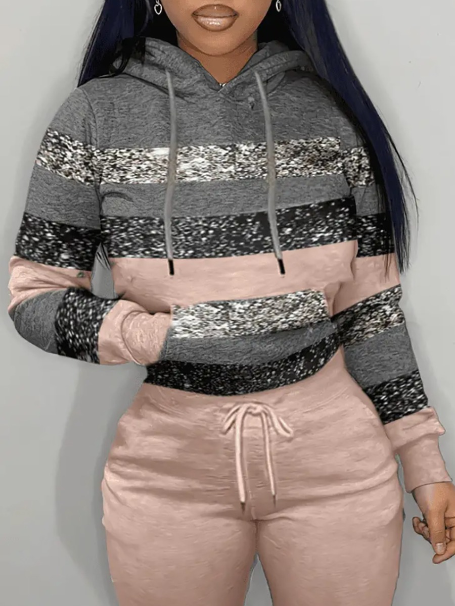 LW Striped Kangaroo Pocket Hoodie