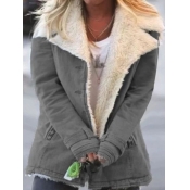 LW Plus Size Pocket Design Teddy Jacket