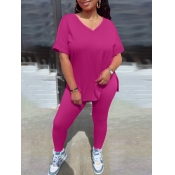 LW Solid Color Two-piece Pants Set
