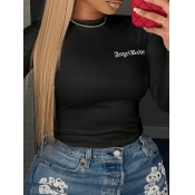 LW Letter Print Skinny T-shirt