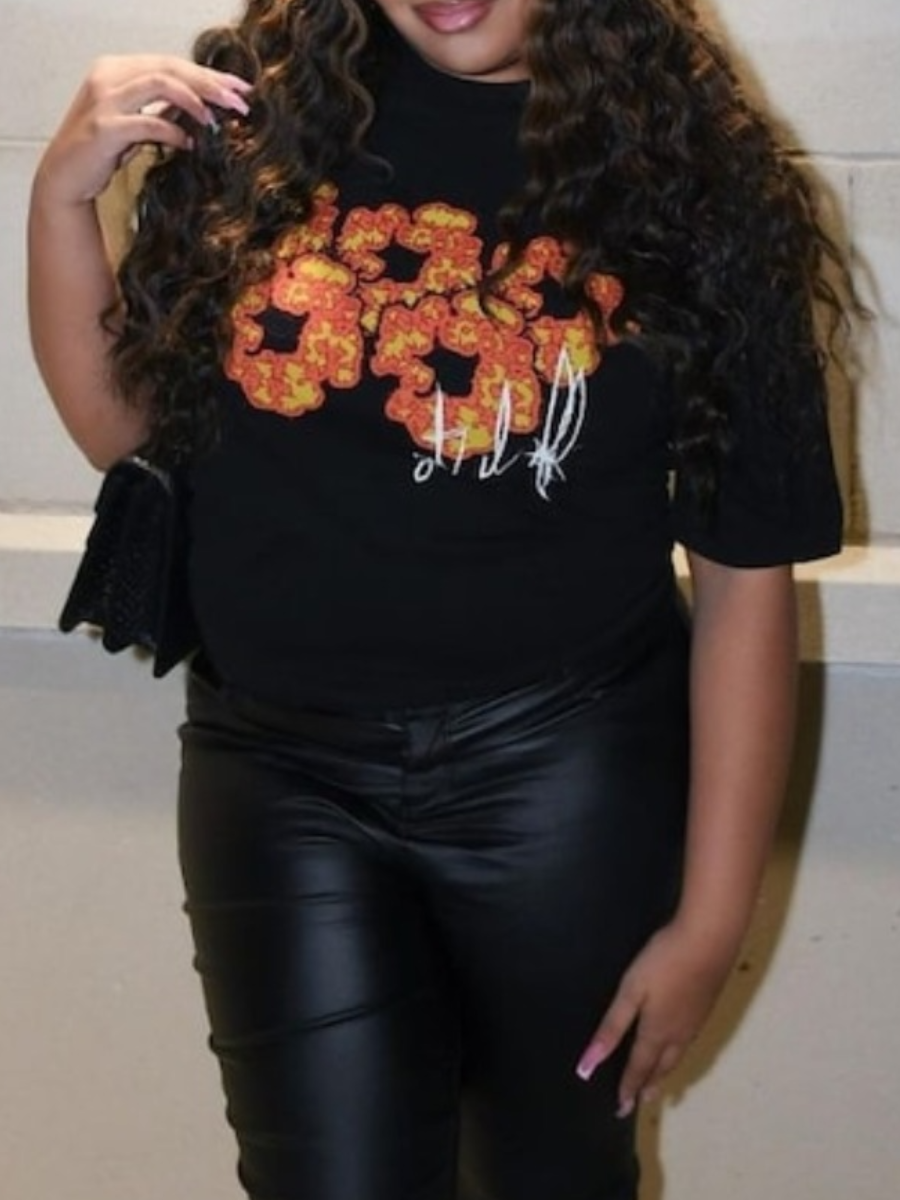 LW Plus Size Figure Letter Print T-shirt