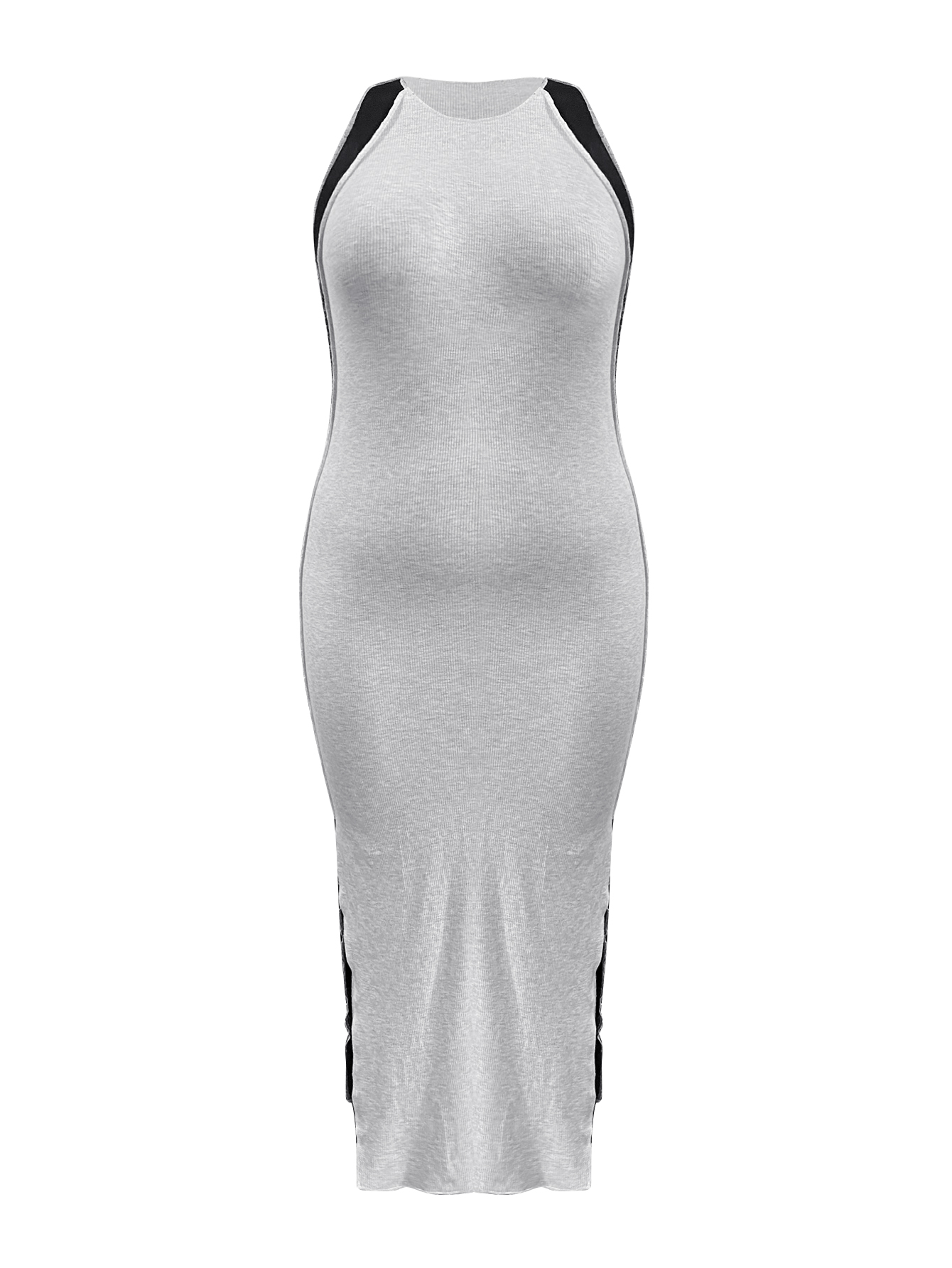 LW SXY Plus Size See Through Side Slit Bodycon Dress 1X