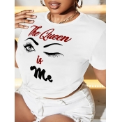 LW Plus Size Queen Letter Eye Print T-shirt