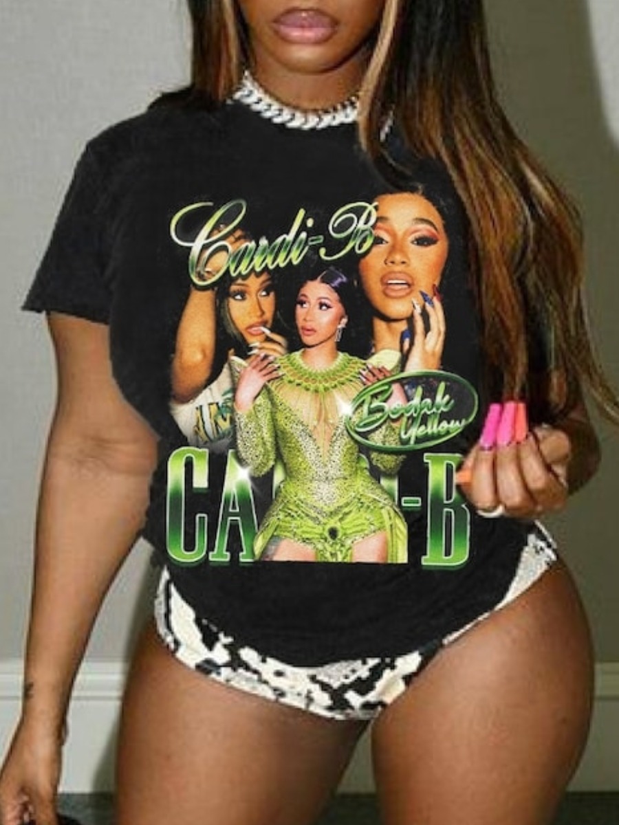 LW Plus Size Figure Letter Print T-shirt