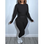 LW Round Neck Plain Skinny Pants Set
