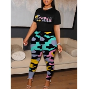 LW Pattern Camo Two-piece Pants Set