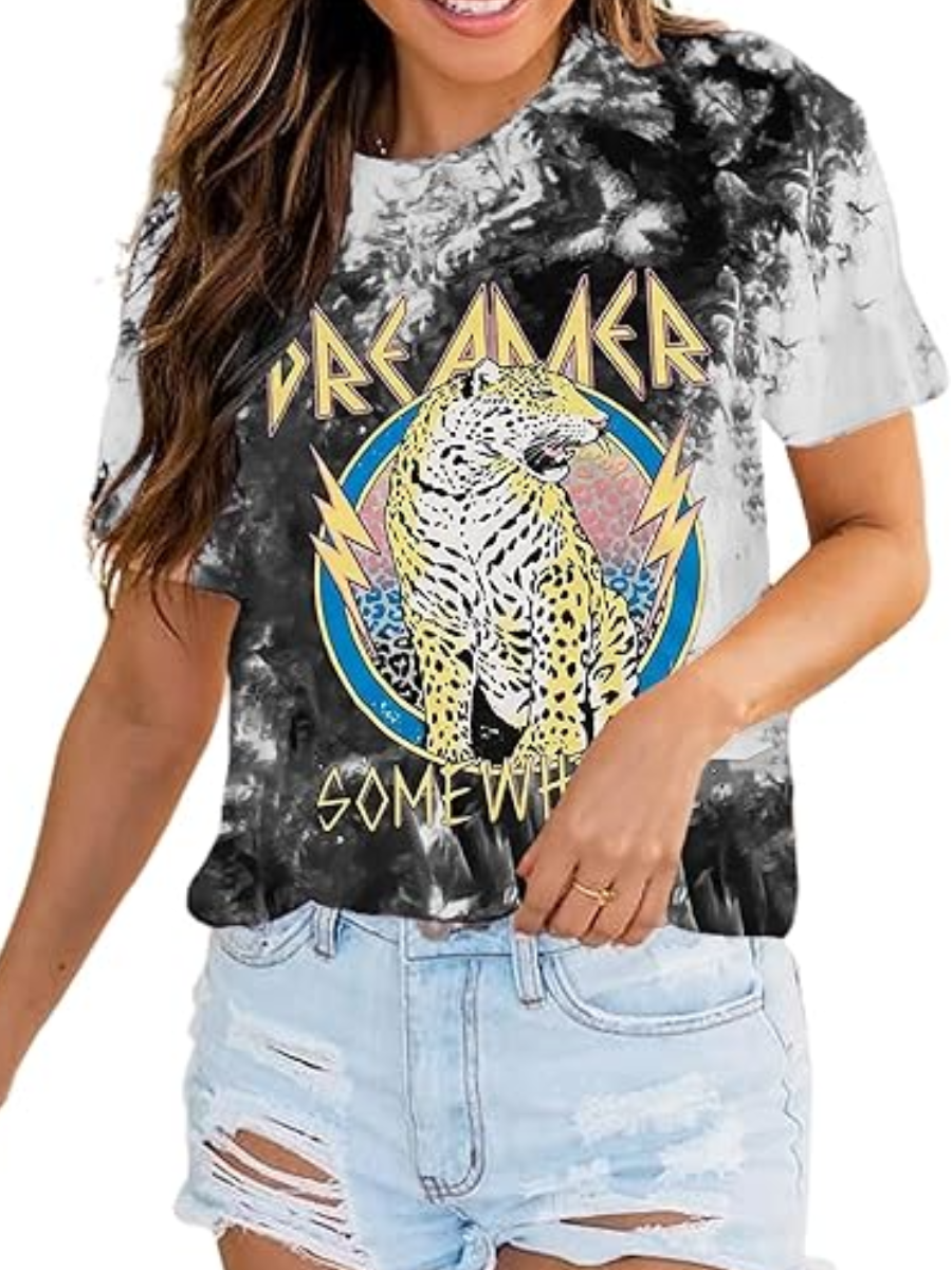 LW Round Neck Animal Print T-shirt