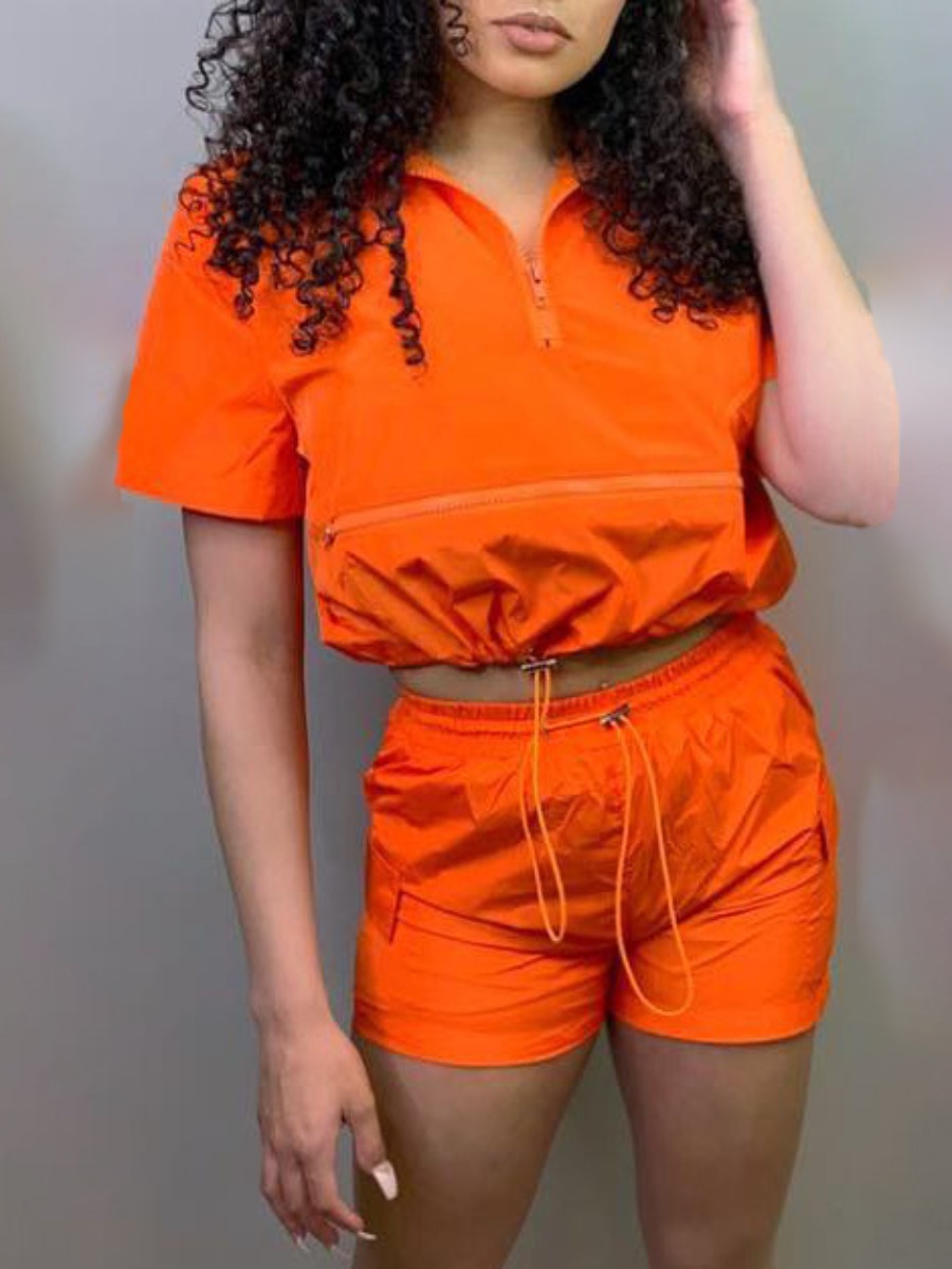 LW BASICS Side Pocket Drawstring Shorts Set