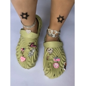 LW BASICS Metal Letter Decor Cut Out Slippers