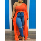 LW Plus Size One Shoulder Front Split T-shirt