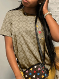 LW Round Neck Letter Print T-shirt