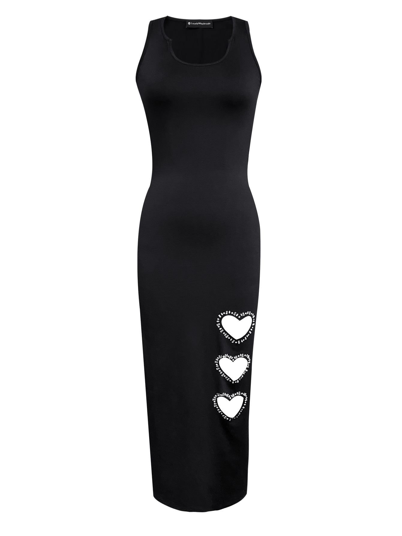 LW SXY Heart Decor Cut Out Bodycon Cami Dress