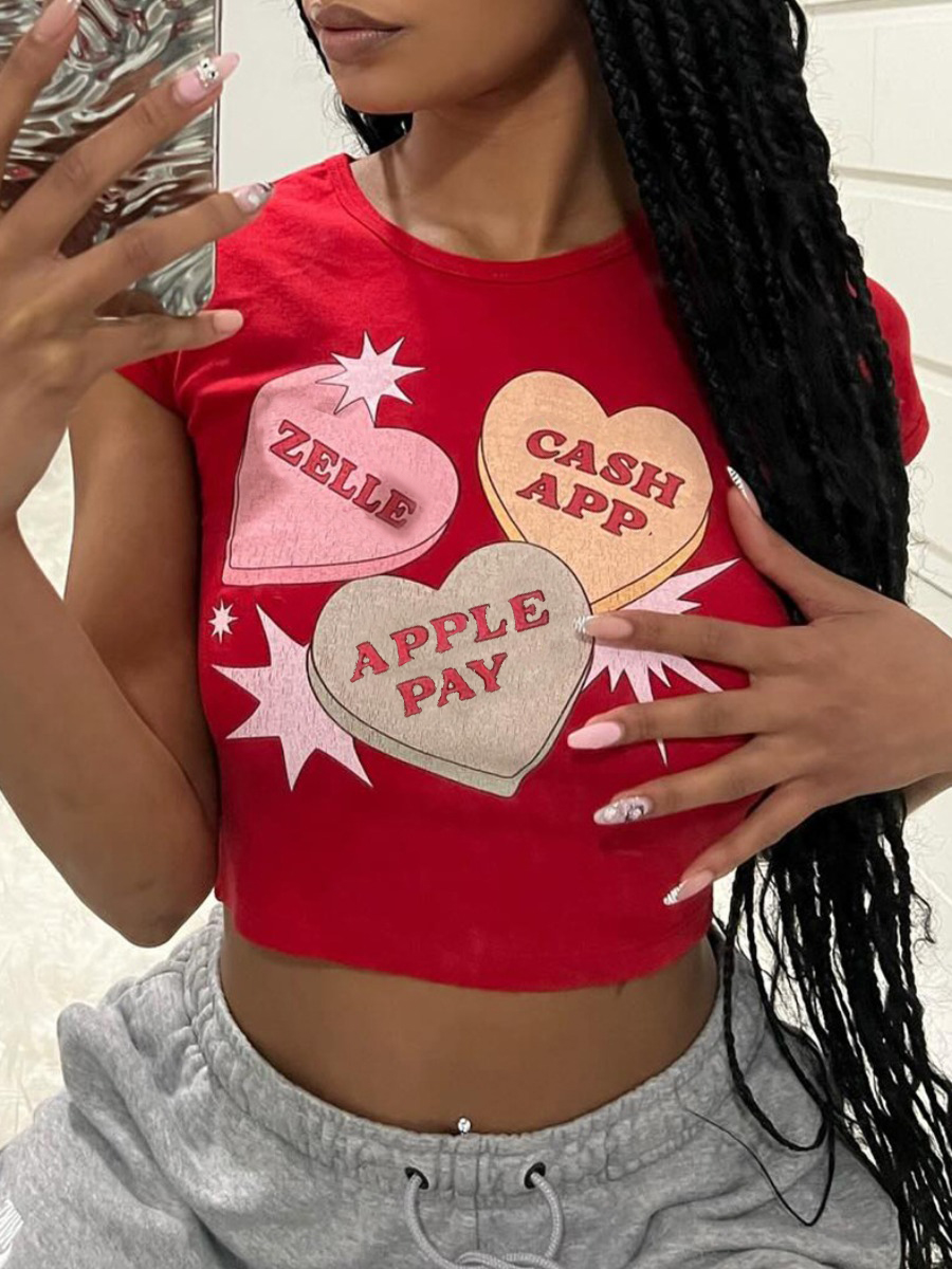 LW Heart Star Letter Print T-shirt