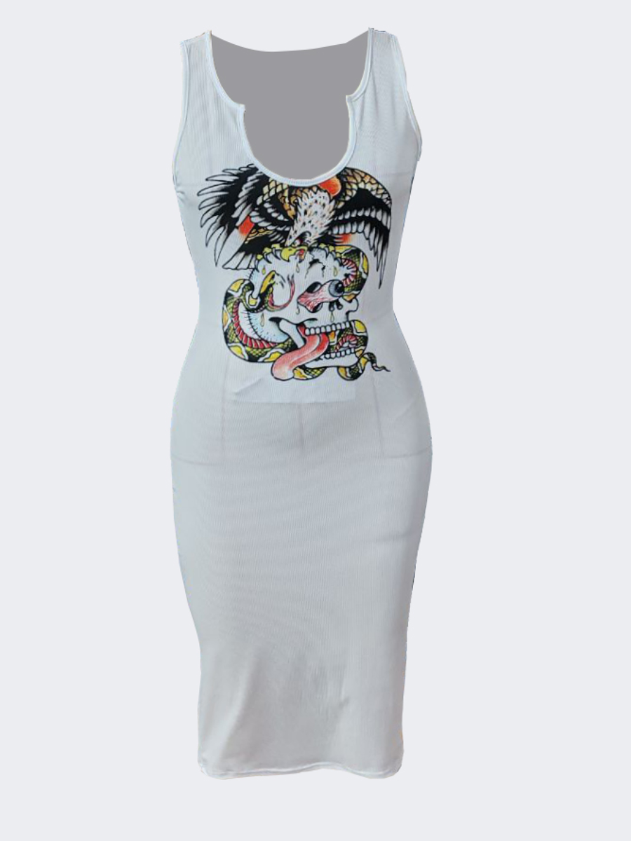 LW Graffiti Print Bodycon Cami Dress