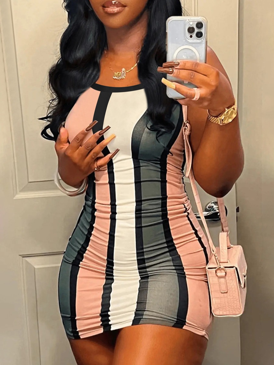 LW Striped Bodycon Cami Dress