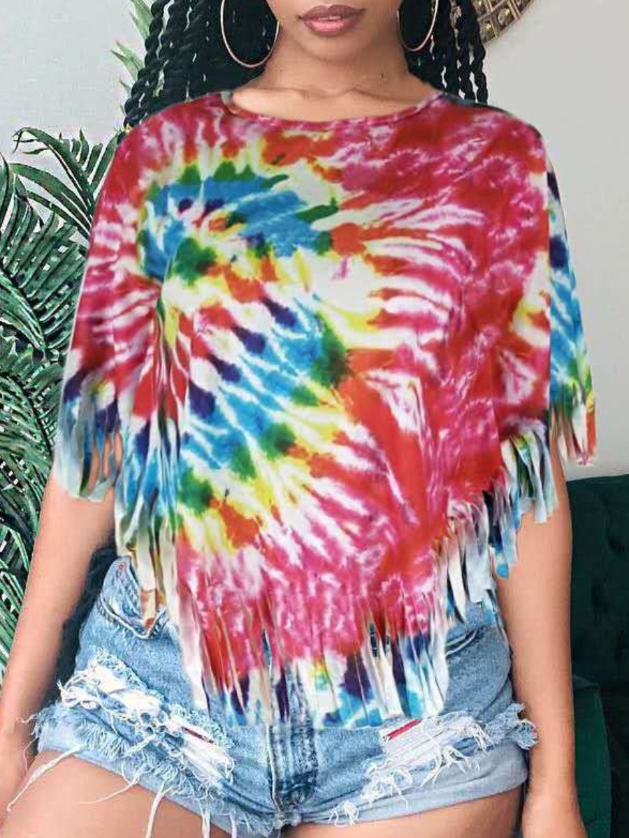 LW Tie Dye Tassel Design T-shirt